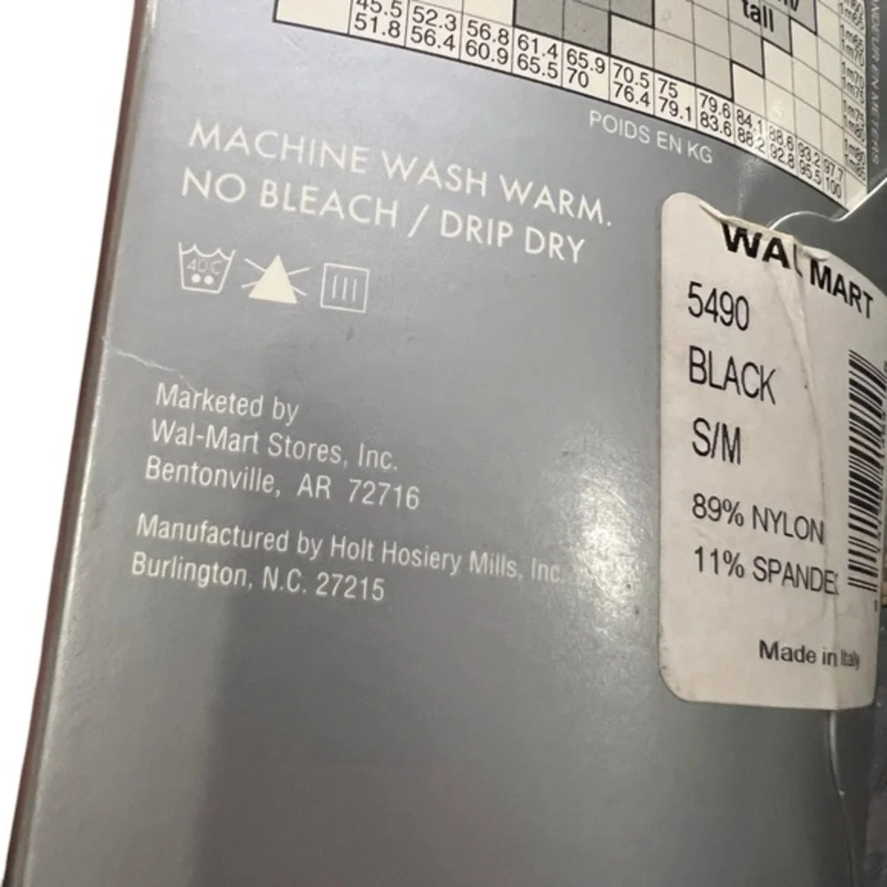 No Boundaries‎ Fashion Tights Black Open Weave Size Small Medium Made In Italy